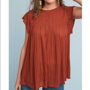 Anthropologie Akemi and Kin Smocked Swing Top